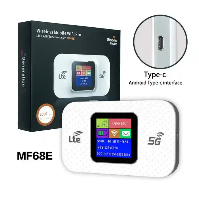 MF68E 4G Portable Pocket Routing Wi-Fi 150Mbps Wireless Routing SIM Plug 3000mAh Color Screen WEP WiF 3000mAh Mobile Data